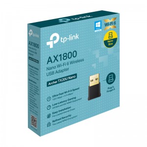 Adaptor USB Wireless TP-LINK Archer TX20U Nano Dual-Band WiFi 6, negru